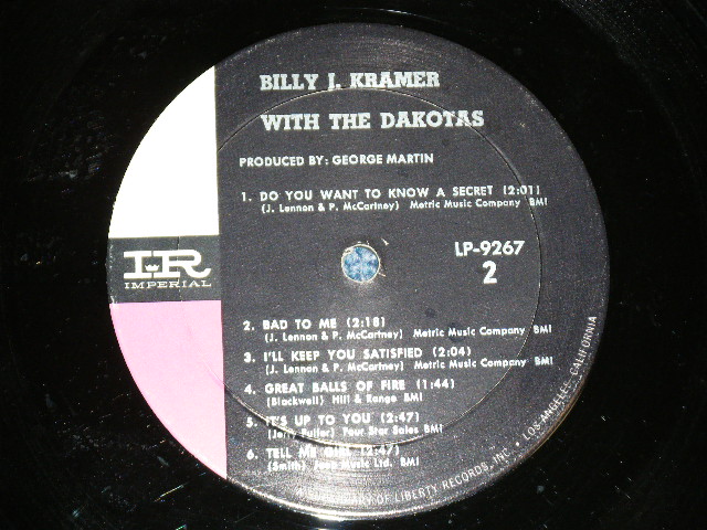 画像:  BILLY J.KRAMER with THE DAKOTAS -  LITTLE CHILDREN ( Ex++/Ex+++, Ex+ Looks:Ex++) / 1964 US AMERICA 2nd Press "BLACK With PINK & WHITE Label" MONO Used LP 