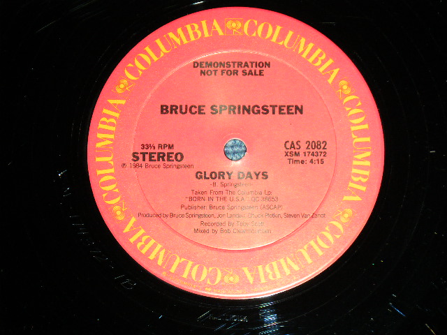 画像: BRUCE SPRINGSTEEN - GLORY DAYS (VG+++/Ex+++) / 1984 US AMERICA ORIGINAL "PROMO Only" Used  12" Single"  