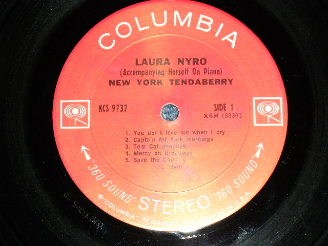 画像: LAURA NYRO - NEW YORK TENDABERRY ( Without SONG SHEET) (Matrix # A)2B / B)2A) (Ex+/Ex+++, Ex++ EDSP)  / 1969 US AMERICA  ORIGINAL "360 SOUND Label" Used LP
