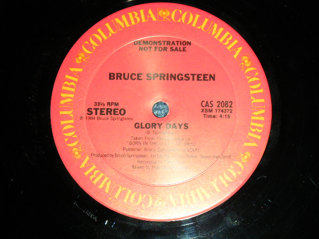 画像: BRUCE SPRINGSTEEN - GLORY DAYS (VG+++/Ex+++) / 1984 US AMERICA ORIGINAL "PROMO Only" Used  12" Single"  
