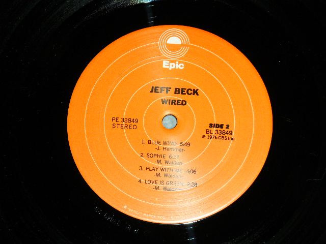 画像: JEFF BECK - WIRED (MINT-/MINT-)  / 1976 US AMERICA ORIGINAL"ORANGE Label" Used LP 