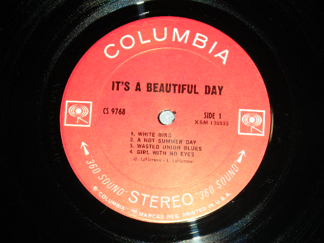画像: IT'S A BEAUTIFUL DAY - IT'S A BEAUTIFUL DAY (Matrix # A)XSM-138933-1D /B)XSM-138934-1D : Ex+/Ex+++) / 1969 US AMERICA ORIGINAL "360 SOUND Label" Used LP 
