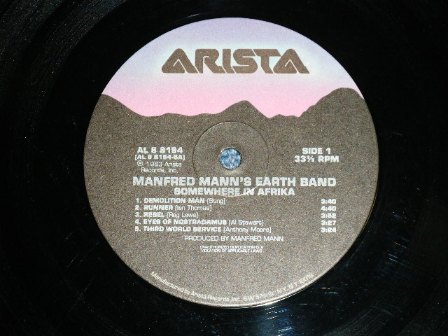画像: MANFRED MANN'S EARTH BAND - SOMEWHERE IN AFRICA  (Ex++/Ex+++) / 1982 US AMERICA   ORIGINAL Used LP 