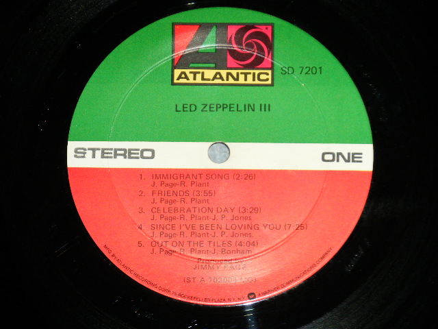 画像: LED ZEPPELIN -  III ( Matrix Number A)ST-A-702005-EE-REPL  AT (1)ONE △20008(2) /B)ST-A-702006-CC-REPL   △20008x2(2)   Ex+/Ex++)  / 197? US ORIGINAL "3rd Press 'SMALL  75 ROCKFELLER Label"  Used LP 