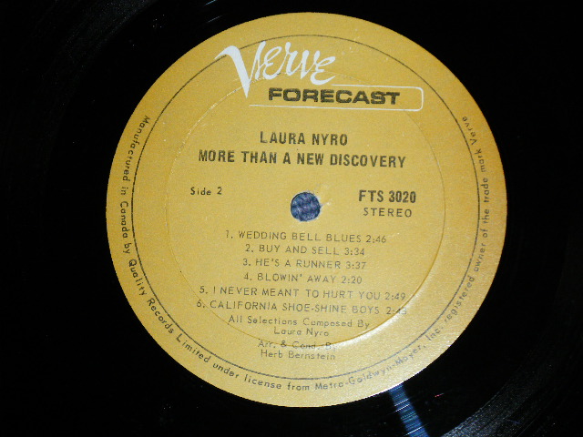 画像: LAURA NYRO - MORE THAN A NEW DISCOVERY  (Different Title & Back Cover's Design / not LAURA NYRO THE FIRST SONGS) ( Ex/Ex+++)   /  1967 US AMERICA ORIGINAL "1st Press TITLE" STEREO Used  LP