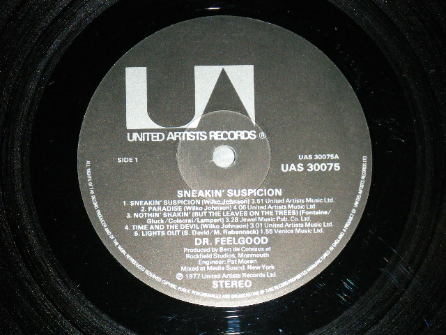 画像: DR.FEELGOOD - SNEAKIN' SUSPICION ( VG+++/Ex+++ ) /  1977 UK ENGLAND ORIGINAL Used LP 