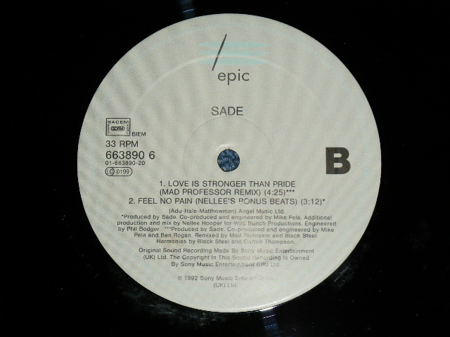 画像: SADE - FEEL NOPAIN ( Ex+++/MINT-)  / 1992 UK ENGLAND ORIGINAL Used 12" 
