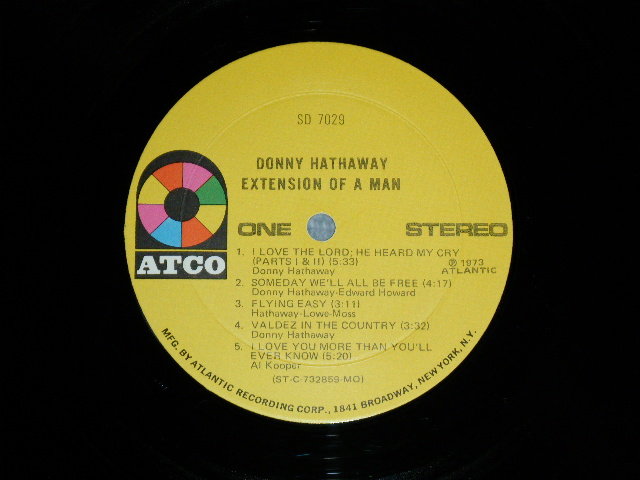 画像: DONNY HATHAWAY - EXTENSION OF A MAN (Ex++/Ex++)    / 1973 US AMERICA ORIGINAL '1st  Press  "1841 BROARDWAY" Credit on Label Bottom' Used LP  