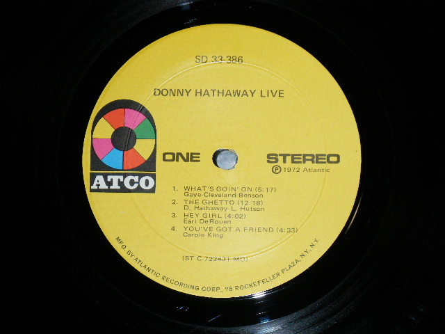 画像: DONNY HATHAWAY -LIVE  (Ex+/Ex+++ Looks:Ex++)    / 1972 US AMERICA ORIGINAL '2nd Press? "75 ROCKFELLER" Credit on Label Bottom' Used LP  