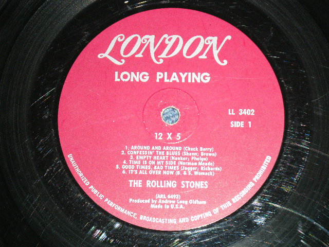 画像: THE ROLLING STONES - 12 x 5 ( Unboxed  LONDON on TOP Label  : Matrix Number : A) 1A/B) 1A : VG/Ex- Looks:VG++) / 1964 US ORIGINAL MAROON Label  MONO Used LP  