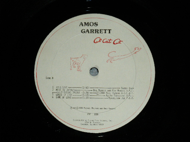 画像: AMOS GARRETT  - GO CAT GO ( Ex+,Ex/Ex+++) / 1980 US AMERICA ORIGINAL Used LP 