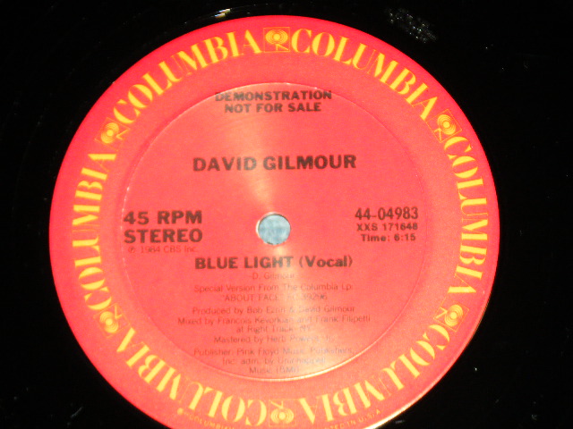 画像: DAVID GILMOUR of PINK FLOYD - BLUE LIGHT ( Ex+++/Ex+++)  / 1984 US AMERICA ORIGINAL "PROMO" Used 12"