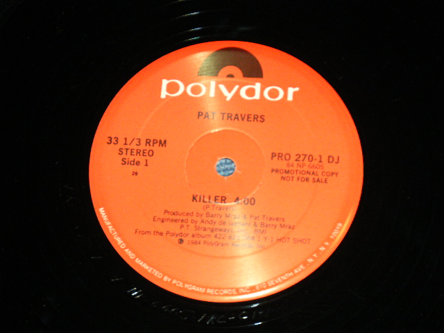 画像: PAT TRAVERS - KILLER  ( Ex-/Ex+++)  / 1984 US AMERICA ORIGINAL "PROMO ONLY" Used 12"