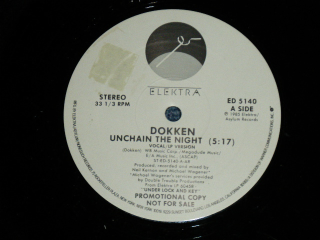 画像: DOKKEN - UNCHAIN THE NIGHT ( Ex+/MINT-)  / 1985 US AMERICA ORIGINAL "PROMO ONLY" Used 12"