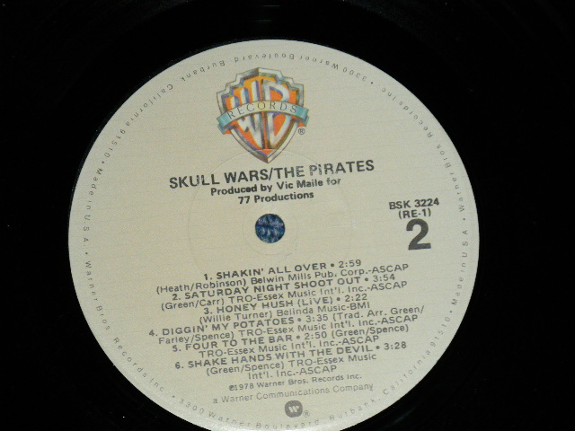 画像: The PIRATES - SKULL WAR  (Ex++/MINT- ) /  1978 US AMERICA ORIGINAL  Used LP 