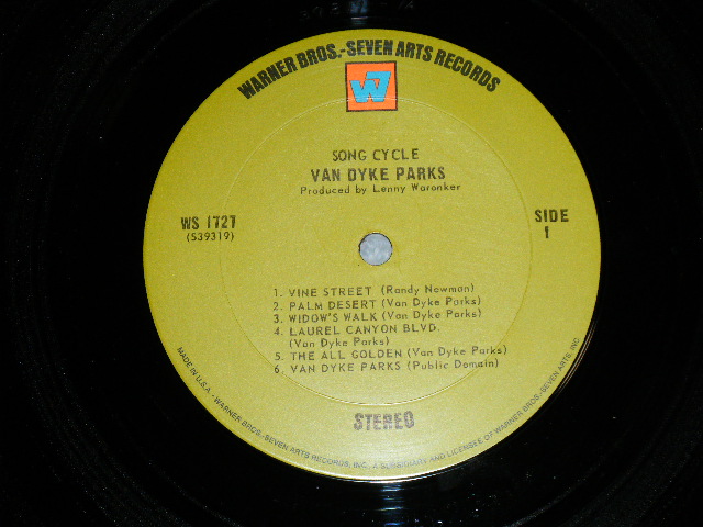 画像: VAN DYKE PARKS - SONG CYCLE (Matrix # A)o 39319-1A 1T A6 B)o 39320-1A 1T C3) "TERRE HAUTE Press in INDINA"(Ex/Ex+++)  / 1968-69 Version US AMERICA  2nd Press Press "GREEN with 'W7' on Label"  Used LP 