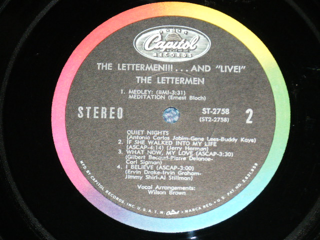 画像: THE LETTERMEN - ...AND "LIVE!" (Ex+++/Ex+++) / 1967 US AMERICA ORIGINAL STEREO Used LP 