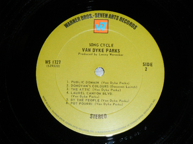 画像: VAN DYKE PARKS - SONG CYCLE (Matrix # A)o 39319-1A 1T A6 B)o 39320-1A 1T C3) "TERRE HAUTE Press in INDINA"(Ex/Ex+++)  / 1968-69 Version US AMERICA  2nd Press Press "GREEN with 'W7' on Label"  Used LP 
