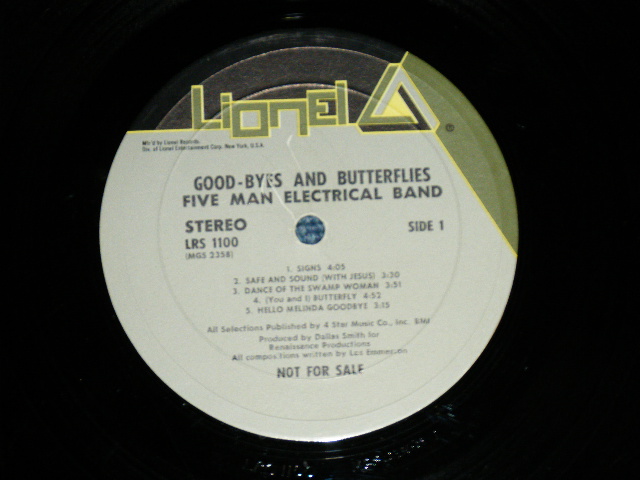 画像: FIVE MAN ELECTRICAL BAND - GOOD-BYE & BUTTERFLIES ( Ex/Ex+++) / 1970  US AMERICA ORIGINAL "Release from MINOR Label" Used LP