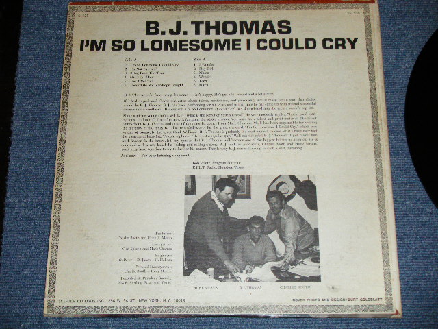 画像: B.J.THOMAS - I'M SO LONESOME I COULD CRY  ( Ex-/Ex++) / 1966  US AMERICA 1st Press Label STEREO Used LP