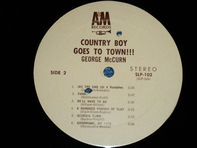 画像: GEORGE McCURN - COUNTRY BOY GOES TO TOWN !!!! : Produced by HERB ALPERT & JERRY MOSS ( Ex+/Ex+++ )  / 1971 US AMERICA  ORIGINAL 1st Press LABEL STEREO  Used   LP  