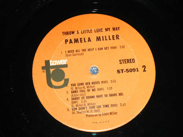 画像: PAMELA MILLER - THROW A LITTLE LOVE MY WAY ( MINT-/MINT- ) / 1963  US AMERICA ORIGINAL STEREO Used LP