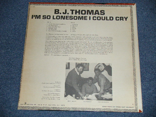 画像: B.J.THOMAS - I'M SO LONESOME I COULD CRY  ( Ex+++,Ex+/MINT- ) / 1966  US AMERICA 2nd Press Label STEREO Used LP