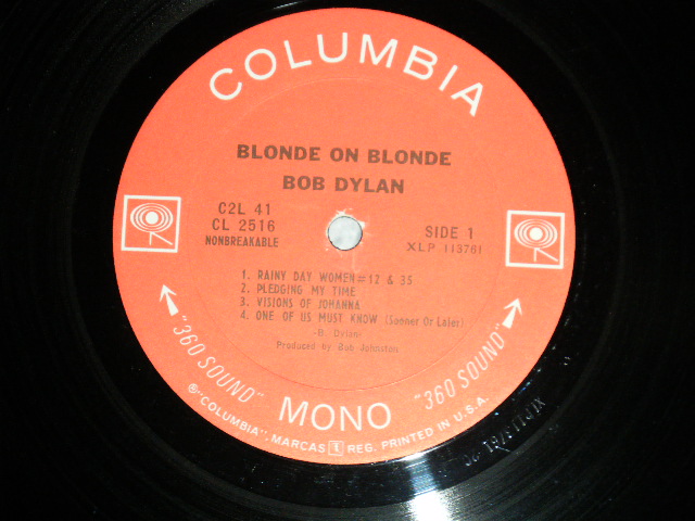 画像: BOB DYLAN -   BLONDE ON BLONDE ( 9 Pictures on INSIDE : Matrix # A)2C / B)3D / C)4H / D)2D : Ex++/MINT- )/  1966 US AMERICA ORIGINAL "White 360 SOUND 'MONO' Label" Used 2-LP's 