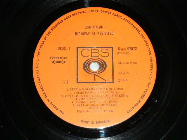 画像: BOB DYLAN -  HIGHWAY 61 REVISITED (Matrix # A)A-1  / B)B-2 : Ex++/Ex++ )  / 1965 UK ENGLAND  ORIGINAL  STEREO  Used LP)
