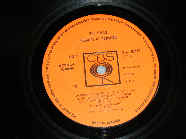 画像: BOB DYLAN -  HIGHWAY 61 REVISITED (Matrix # A)A-1  / B)B-2 : Ex++/Ex++ )  / 1965 UK ENGLAND  ORIGINAL  STEREO  Used LP)