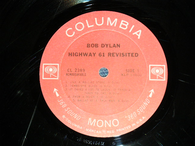 画像: BOB DYLAN -  HIGHWAY 61 REVISITED (Matrix # A)1C / B)1C : MINT-/VG++ )  / 1965 US AMERICA ORIGINAL "White 360 SOUND 'MONO' Label"  Used LP)