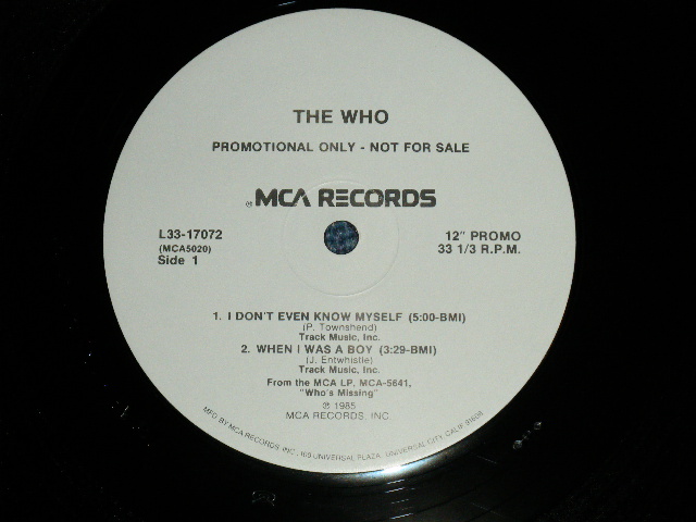 画像: THE WHO - WHO'S MISSING : PROMO ONLY 4 TRACKS SAMPLER  Ex++/MINT-)  / 1985 US AMERICA ORIGINAL "PROMO ONLY" Used  12" EP