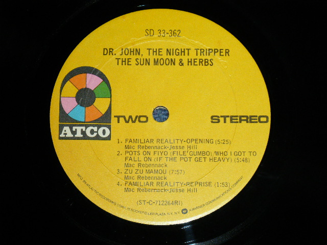画像: DR. JOHN -  THE SUN MOON & HERBS  ( Ex++/MINT- )  /  1974 Version US AMERICA ORIGINAL 2nd Press  "Small 75 ROCKFELLER on Label" Used  LP