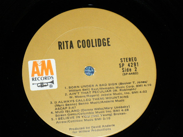 画像: RITA COOLIDGE -  RITA COOLIDGE (On Guitar JERRY MCGEE of The VENTURES +BOOKER T.JONES+JIM KELTONER +More ) ( VG+++/Ex+++ Looks:Ex++ ) / 1971US AMERICA  ORIGINAL "BROWN Label"  Used LP 