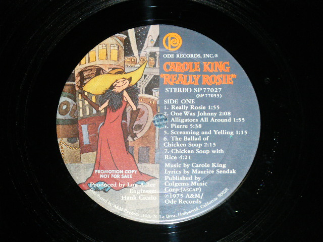 画像: CAROLE KING - REALLY ROSIE (Ex++Ex++ Looks:Ex+)  / 1975 US AMERICA ORIGINAL "PROMO" Used LP