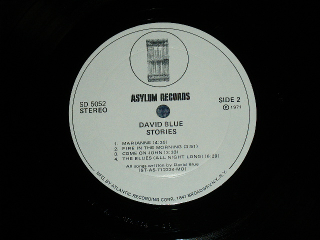 画像: DAVID BLUE -STORIES ( Ex+++/Ex+++ Looks:Ex++) / 1971  US AMERICA ORIGINAL "WHITE LABEL PROMO"  Used LP