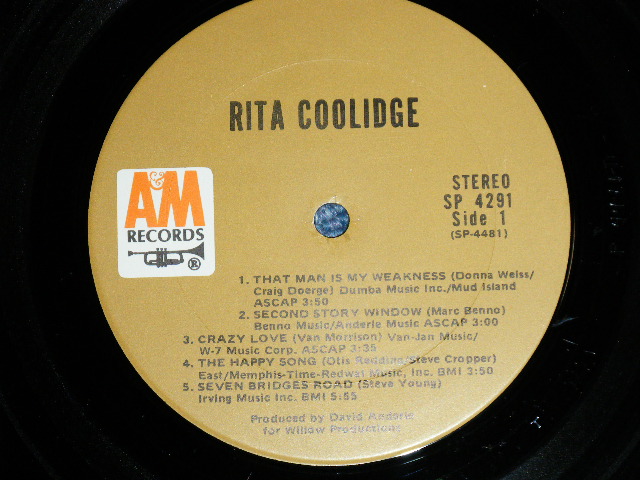 画像: RITA COOLIDGE -  RITA COOLIDGE (On Guitar JERRY MCGEE of The VENTURES +BOOKER T.JONES+JIM KELTONER +More ) ( VG+++/Ex+++ Looks:Ex++ ) / 1971US AMERICA  ORIGINAL "BROWN Label"  Used LP 