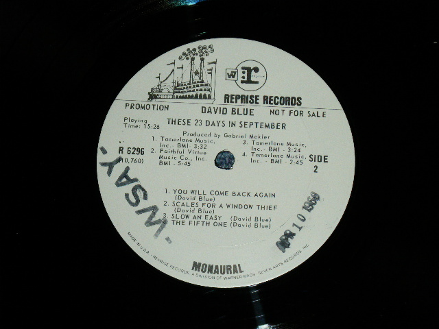 画像: DAVID BLUE - THESE 23 DAYS IN SEPTEMBER (Ex++/MINT-) / 1968 US AMERICA ORIGINAL 1st Press " 2-COLOR Label" Used LP