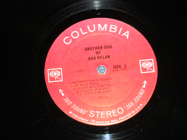 画像: BOB DYLAN - ANOTHER SIDE OF BOB DYLAN ( Matrix # A)1 AB / B)2 AC : Ex/Ex++ ) /  1965 US ORIGINAL 2nd Press White "360 SOUND Label" STEREO Used LP