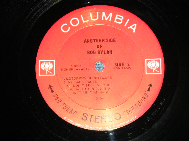 画像: BOB DYLAN - ANOTHER SIDE OF BOB DYLAN ( Matrix # A)1B / B)2B : Ex++/Ex++ Looks:Ex+) /  1964 US ORIGINAL 1st Press BLACK "360 SOUND Label" STEREO Used LP