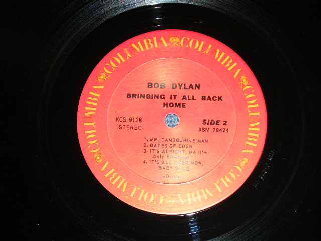 画像: BOB DYLAN -  BRINGING IT ALL BACK HOME  ( Matrix # A)1J / B)2B : Ex/Ex++) /  Mid 1970's Version US AMERICA Used LP 