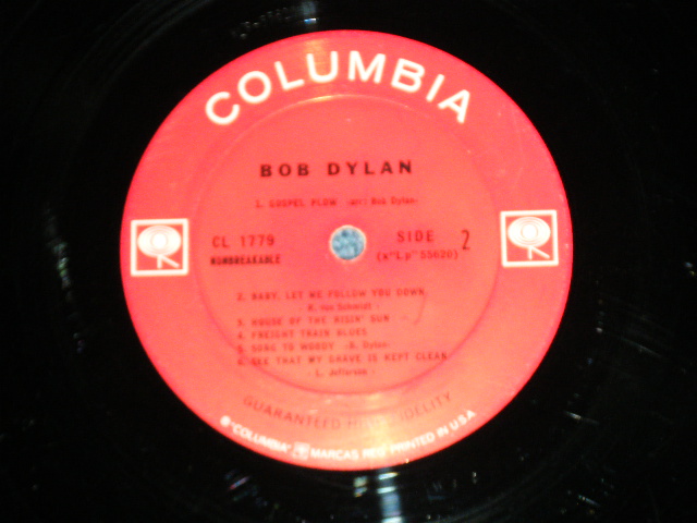 画像: BOB DYLAN -  BOB DYLAN : DEBUT ALBUM ( Matrix # A)1E / B)1C : Ex+/Ex++) /  1963  US ORIGINAL 2nd Press "GURANTEED HIGH FIDELITY Label" MONO  Used LP