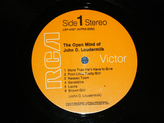 画像: JOHN D.LOUDERMILK - THE OPEN MIND OF  ( Ex+++/Ex+++) / 1969  US AMERICA ORIGINAL Used LP