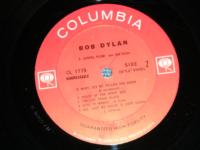 画像: BOB DYLAN -  BOB DYLAN : DEBUT ALBUM ( Matrix # A)1E / B)1E : Ex++,Ex+/Ex+ Looks:Ex) /  1963  US ORIGINAL 2nd Press "GURANTEED HIGH FIDELITY Label" MONO  Used LP