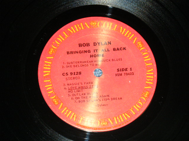 画像: BOB DYLAN -  BRINGING IT ALL BACK HOME  ( Matrix # A)1JG/ B)1G :VG+++/Ex+++) /  1970 Version US AMERICA Used LP 