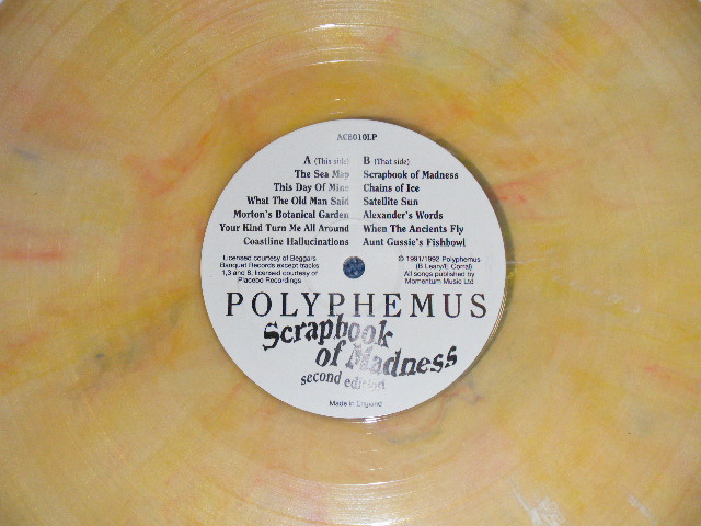 画像: POLYPHEMUS - SCRAPBOOK OF MADNESS : SECOND EDITION ( BRAND NEW)  / 1992  UK ENGLAND  ORIGINAL "YELLOW WAX Vinyl" "Brand New"  LP  