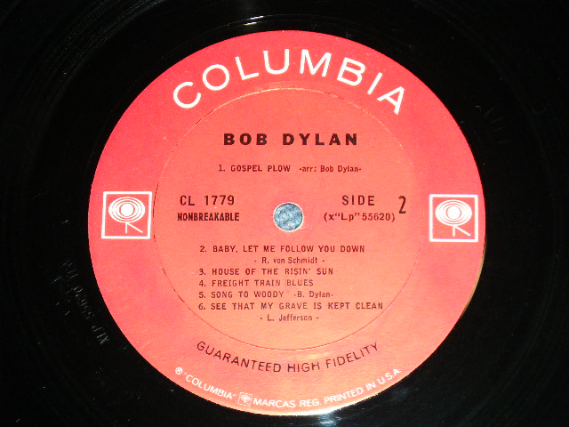 画像: BOB DYLAN -  BOB DYLAN : DEBUT ALBUM ( Matrix # A)1E / B)1E : Ex+/Ex+ Ex+++) /  1963  US ORIGINAL 2nd Press "GURANTEED HIGH FIDELITY Label" MONO  Used LP
