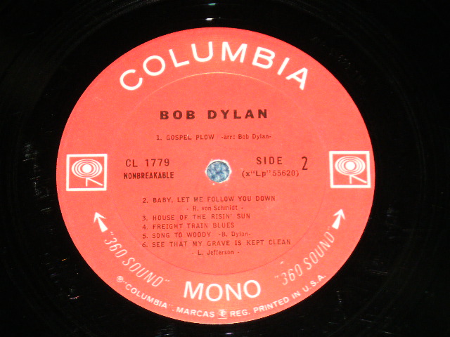画像: BOB DYLAN -  BOB DYLAN : DEBUT ALBUM ( Matrix # A)1C / B)1AB : Ex+/Ex++ Looks:Ex+) /  1966 Version  US ORIGINAL 3rd Press "360 SOUND Label" MONO  Used LP