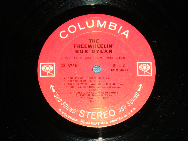 画像: BOB DYLAN - FREEWHEELIN ( Matrix # A)3AB / B)2AF  : Ex+/Ex++ ) /  1965 Version US ORIGINAL  White "360 SOUND Label" STEREO Used LP