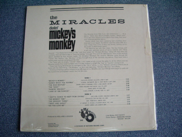 画像: MIRACLES - THE MIRACLES DOIN' MICKEY'S MONKEY (Ex+++/Ex++  Looks:Ex++ ) / 1963 US AMERICA ORIGINAL MONO Used  LP 